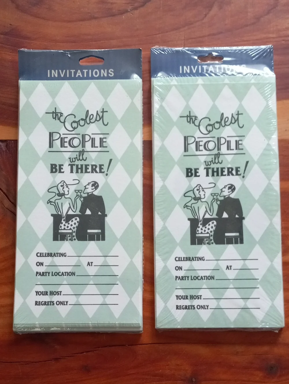Vintage Mid-Century Retro Party Invitations 2 Packs Deadstock MCM